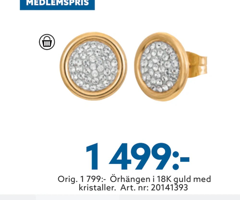 Erbjudanden på Örhängen i 18K guld med kristaller från Albrekts guld för 1 499 kr