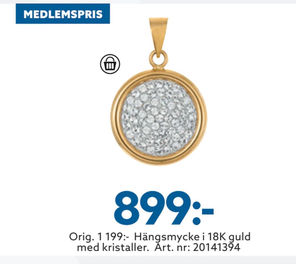 Erbjudanden på Hängsmycke i 18K guld med kristaller från Albrekts guld för 899 kr