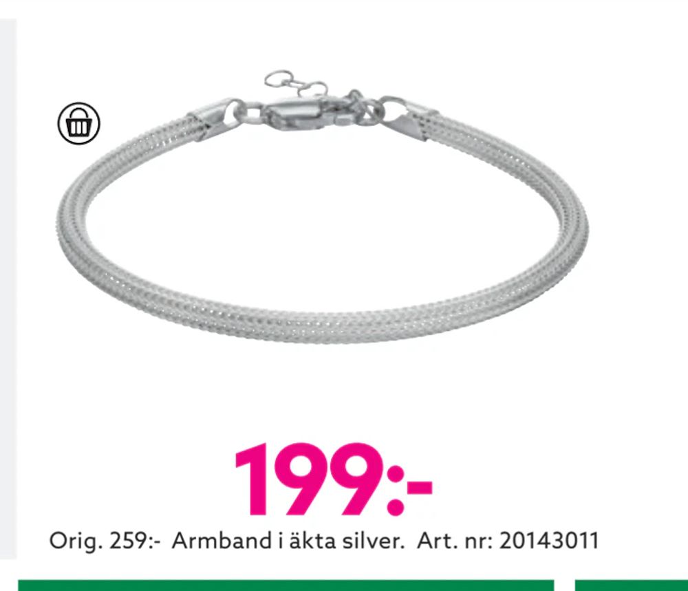 Erbjudanden på Armband i äkta silver. från Albrekts guld för 199 kr