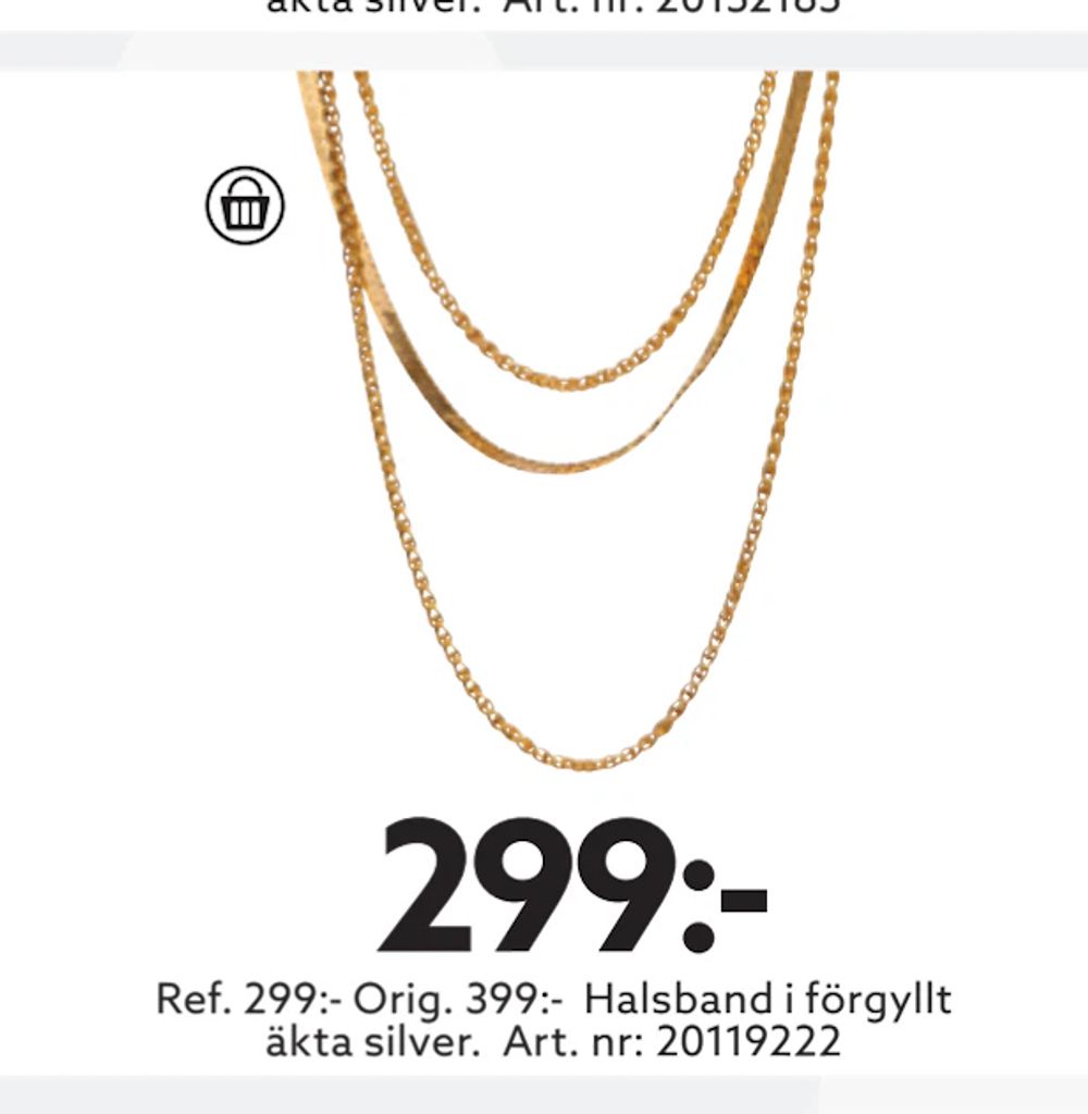 Erbjudanden på Halsband i förgyllt äkta silver från Albrekts guld för 299 kr