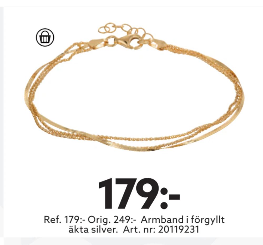 Erbjudanden på Armband i förgyllt äkta silver från Albrekts guld för 179 kr