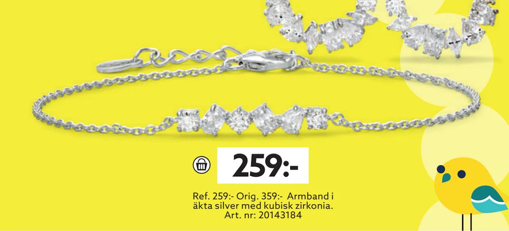 Erbjudanden på Armband i äkta silver med kubisk zirkonia från Albrekts guld för 259 kr