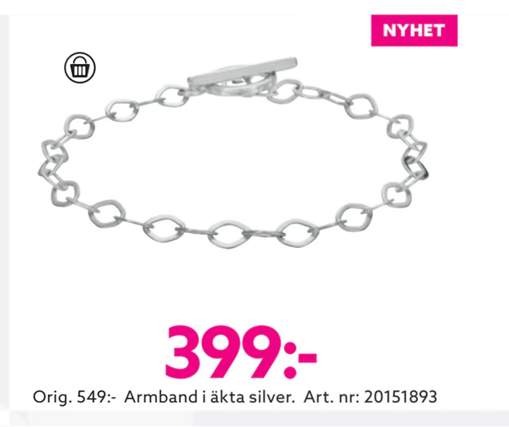 Erbjudanden på Armband i äkta silver från Albrekts guld för 399 kr