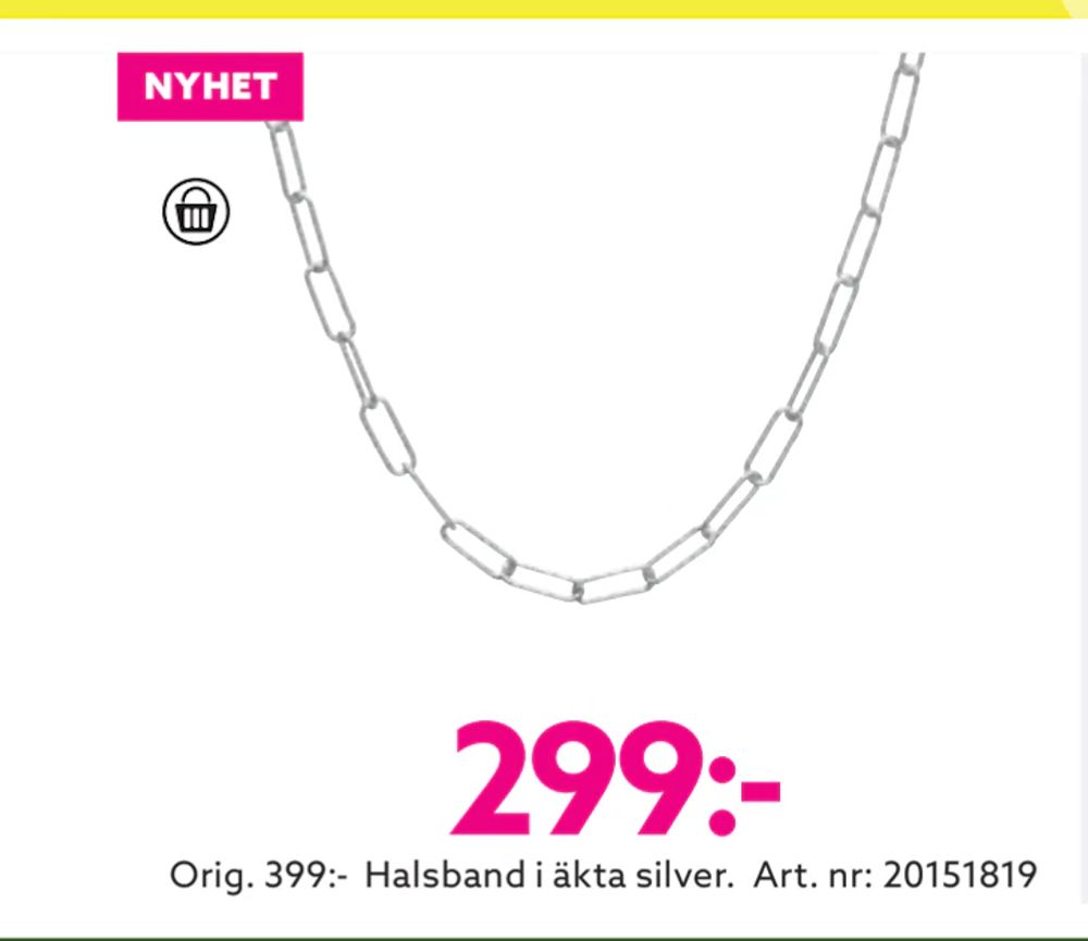 Erbjudanden på Halsband i äkta silver från Albrekts guld för 299 kr