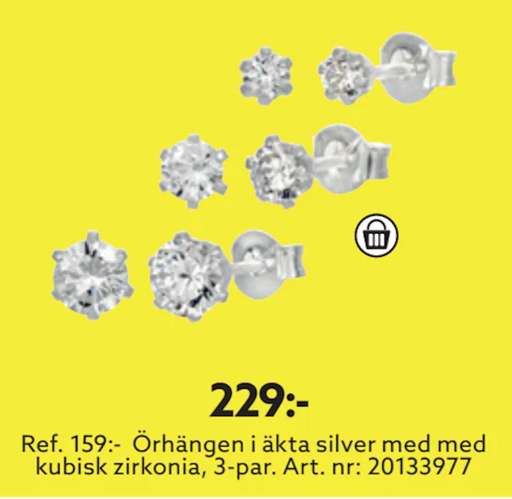 Erbjudanden på Ref. 159:- Örhängen i äkta silver med med kubisk zirkonia från Albrekts guld för 229 kr