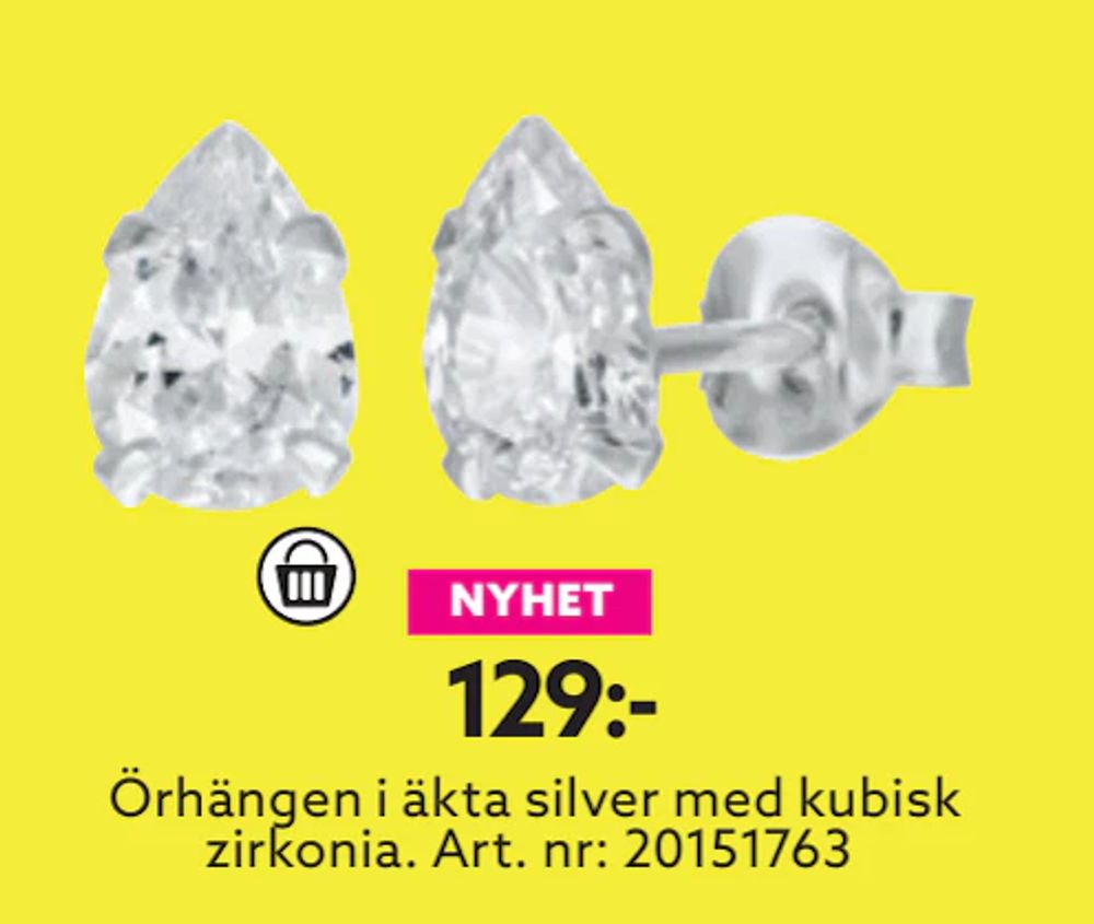 Erbjudanden på Örhängen i äkta silver med kubisk zirkonia från Albrekts guld för 129 kr