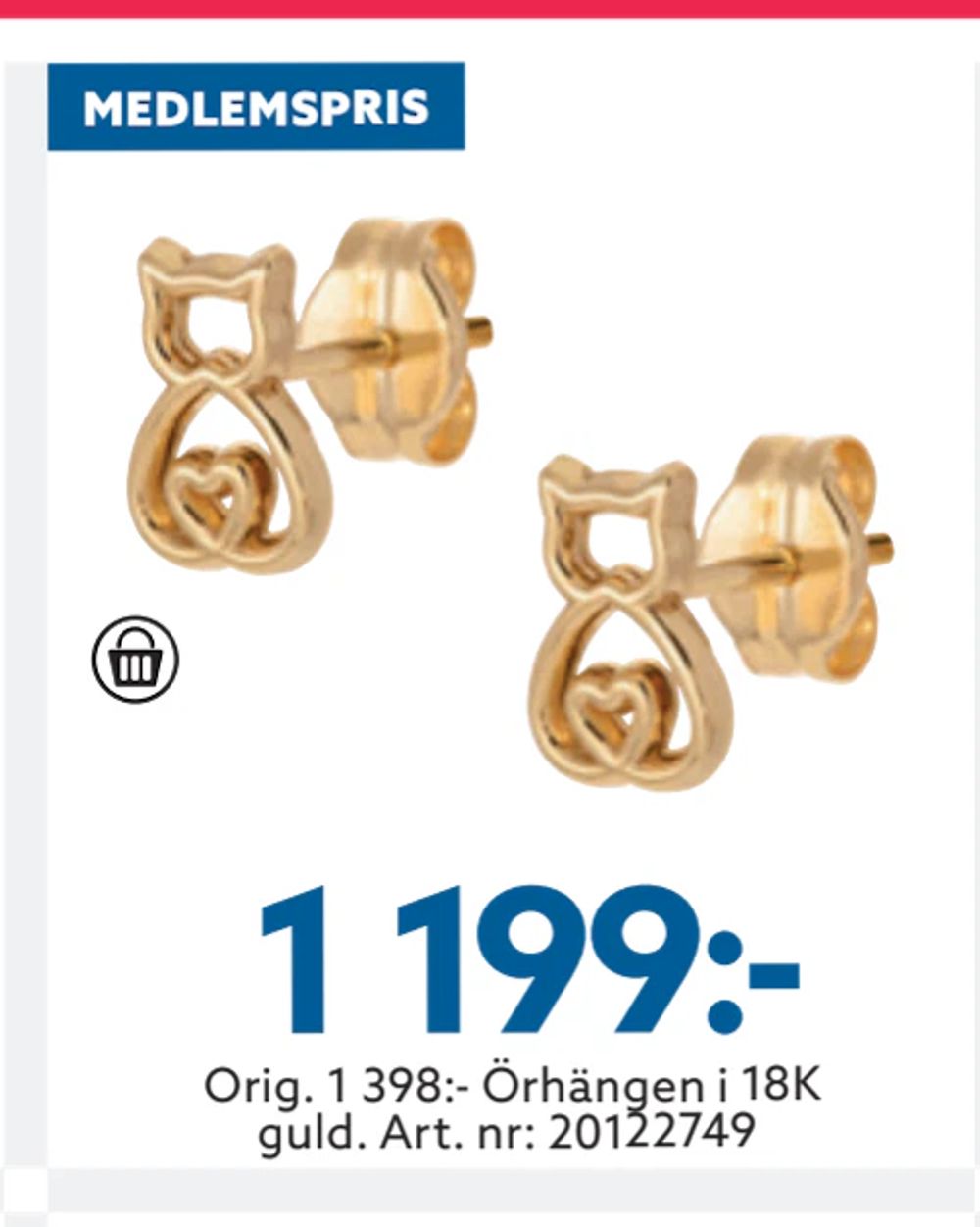 Erbjudanden på Orig. 1 398:- Örhängen i 18K guld. Art. nr: 20122749 från Albrekts guld för 1 199 kr