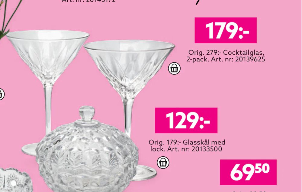 Erbjudanden på Cocktailglas, 2-pack från Albrekts guld för 179 kr