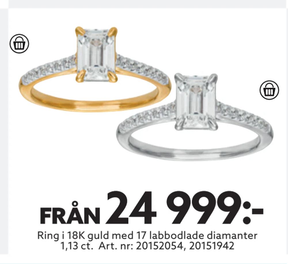 Erbjudanden på Ring i 18K guld med 17 labbodlade diamanter 1,13 ct. från Albrekts guld för 24 999 kr