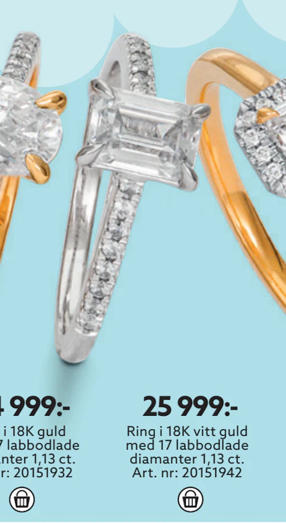Erbjudanden på Ring i 18K vitt guld med 17 labbodlade diamanter 1,13 ct från Albrekts guld för 25 999 kr