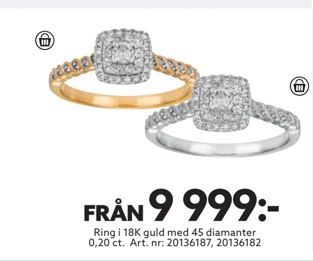 Erbjudanden på Ring i 18K guld med 45 diamanter 0,20 ct från Albrekts guld för 9 999 kr