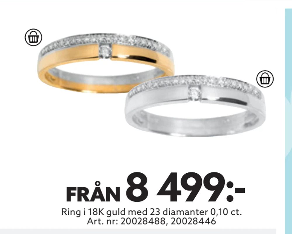 Erbjudanden på Ring i 18K guld med 23 diamanter 0,10 ct från Albrekts guld för 8 499 kr