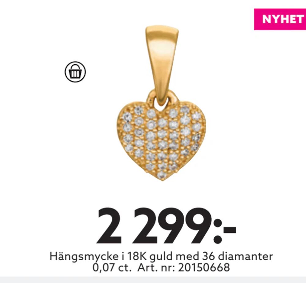 Erbjudanden på Hängsmycke i 18K guld med 36 diamanter 0,07 ct. från Albrekts guld för 2 299 kr