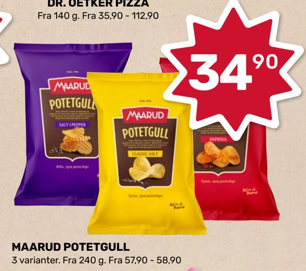 MAARUD POTETGULL 3 varianter. Fra 240 g. Fra 57,90 - 58,90