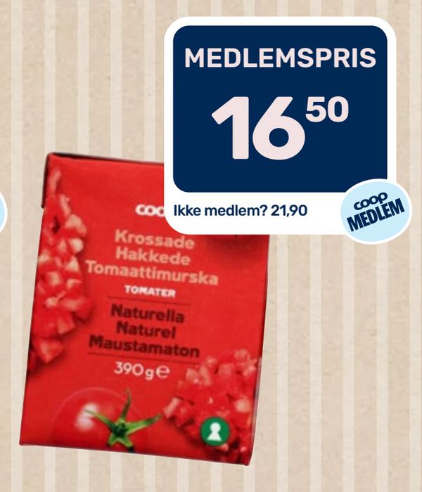 Coop Hakkede tomater Ikke medlem? 21,90