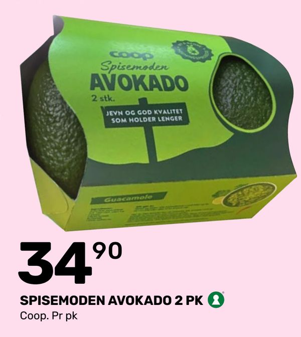 SPISEMODEN AVOKADO 2 PK Coop. Pr pk