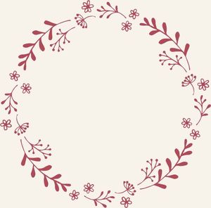 Papirservietter Red Flower Wreath (50stk.) (Ib Laursen)