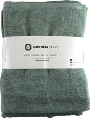 Bambus Håndklæde Sæt i Støvgrøn (4 stk.) (Nordisk Tekstil)