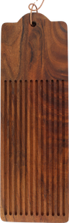Skærebræt af Olieret Akacietræ m. Lædersnor (48cm) (Ib Laursen)