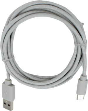 Opladerkabel - USB-C Kabel i Sølv Tekstil (2 meter)