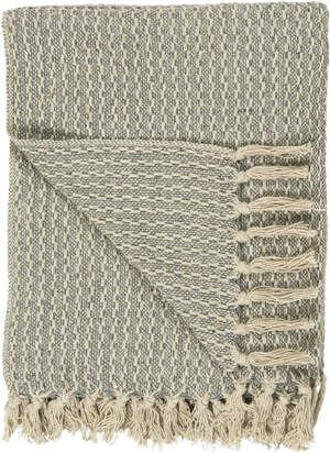 Plaid m. Striber i Creme & Mørkegrå (130x160 cm) (Ib Laursen)