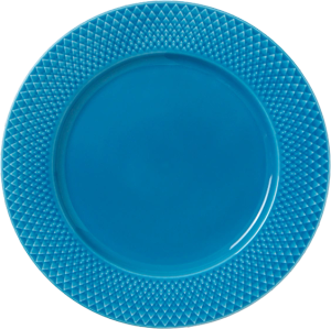 Lyngby Porcelæn Rhombe Color flad tallerken blå 27 cm