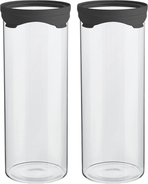 Opbevaringsglas 1.500 ml. 2 stk. (SORT, ONESIZE) (SINNERUP)