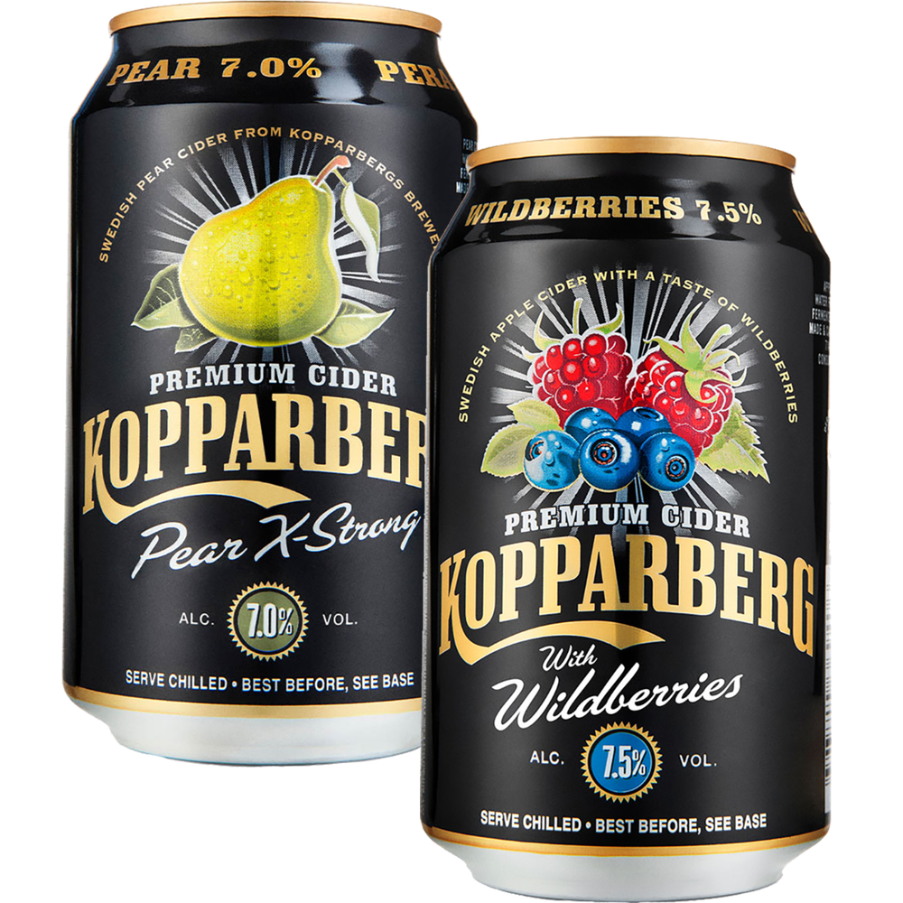 Erbjudanden på Kopparberg Cider 7-7,5% från Fleggaard för 17,49 €