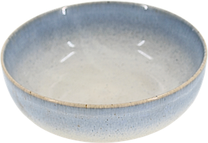 6 stk. Keramik Skåle i Hvid m. Nister & Blå Kant (Ø15,2cm)