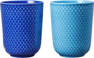 Rhombe Color krus mørkeblå/blå 2 stk. 33 cl (Lyngby Porcelæn)