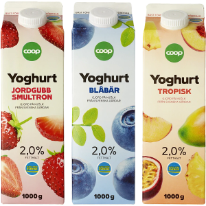 Vanilj-/fruktyoghurt (Coop)