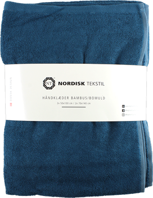 Bambus Håndklæde Sæt i Støvblå (4 stk.) (Nordisk Tekstil)