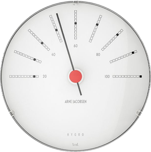 Arne Jacobsen Bankers hygrometer hvid/sort/rød Ø12 cm