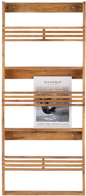 SAMSØ VINTAGE magasinholder H96 cm (BLACK W/OAK HOOKS ONESIZE) (Furniture by Sinnerup)
