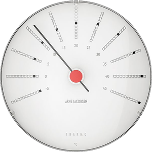 Arne Jacobsen Bankers termometer hvid/sort/rød Ø12 cm