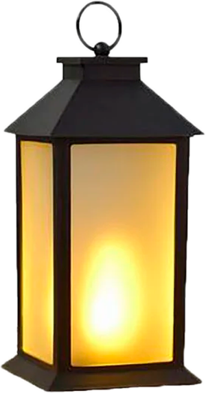 Lanterne m. LED, Sort m. Frostet Glas (H:32)