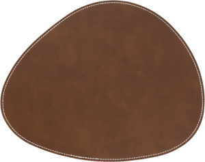 Oval Dækkeserviet i Brun Kunstigt Læder (42x33x40cm)