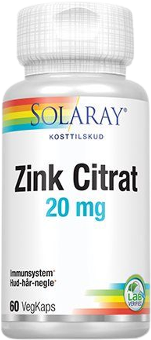 Zink Citrat 20 mg (Solaray)
