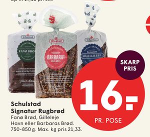 50 tilbud og avisvarer på Rugbrød