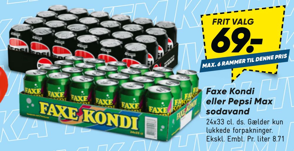 Sodavand dåser på tilbud